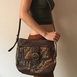 Chaps faux leather cross body bag